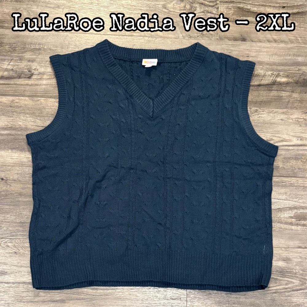LuLaRoe Nadia Sweater Vest - 2XL - blue